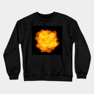 Extremely massive fire explosion, orange color with sparks isolated on black background, high resolution image Crewneck Sweatshirt